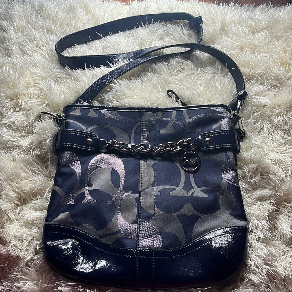 Navy Coach Crossbody Bag